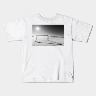 Soccer goal on the beach Kids T-Shirt